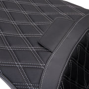 Drag Specialties Seats Freedom Touring Seat Black Silver 2-Up Seat Vinyl Each
