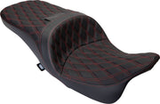 Drag Specialties Seats Freedom Touring Seat Black Red 2-Up Seat Vinyl