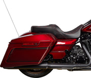 Drag Specialties Seats Freedom Touring Seat Black Red 2-Up Seat Vinyl #0801-1484