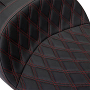 Drag Specialties Seats Freedom Touring Seat Black Red 2-Up Seat Vinyl Each