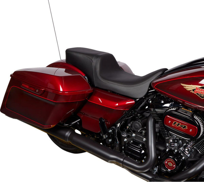 Drag Specialties Seats Performance Predator 2-Up Seat Black Leather Vinyl Each