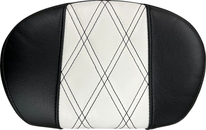 Le Pera Sissy Bar Pad Medium Black White Vinyl