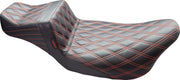 Le Pera Tailwhip Daddy Long Legs Seat Black Red 2-Up Seat BikerTec #LK-587DLDD-RED