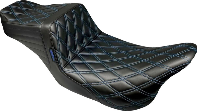 Le Pera Tailwhip Seat Black Blue 2-Up Seat BikerTec #LK-587DD-BLUE
