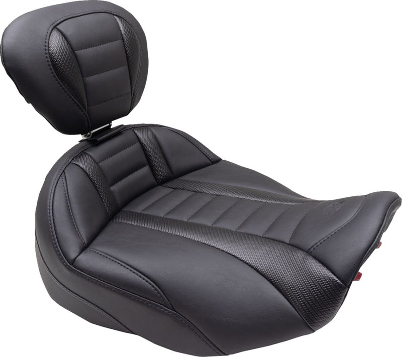 Mustang Deluxe Touring Solo Seat for 2023-2026 Harley-Davidson Black Grey Vinyl
