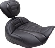 Mustang Deluxe Touring Solo Seat for 2023-2026 Harley-Davidson Black Grey Vinyl #89401