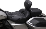 Mustang Deluxe Touring Solo Seat for 2023-2026 Harley-Davidson Black Grey Vinyl Each