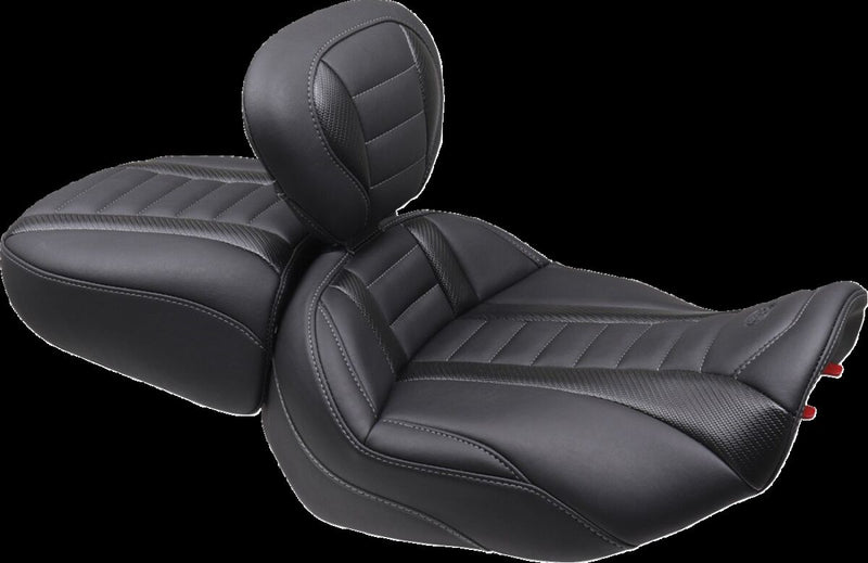 Mustang Deluxe Touring Passenger Seat for 2023-2026 Harley-Davidson Black Grey Vinyl #88402GM