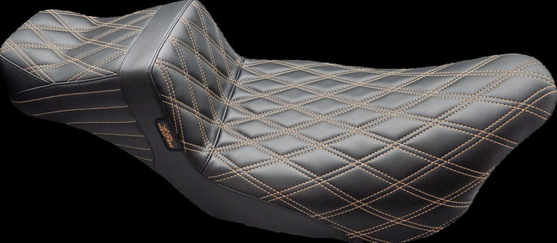 Le Pera Tailwhip Daddy Long Legs Seat for 2008-2025 Harley-Davidson Black Brown 2-Up Seat BikerTec