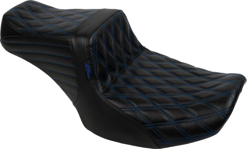 Le Pera Tailwhip Seat Black Blue 2-Up Seat BikerTec #LV-587DD-BE01