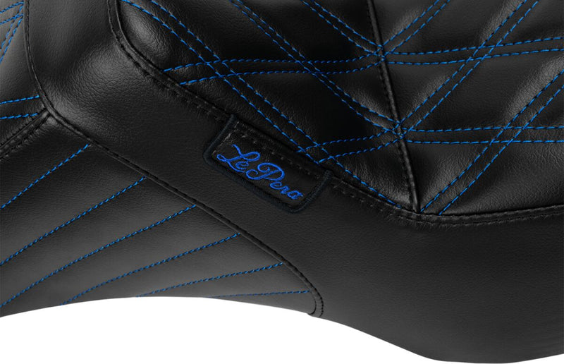 Le Pera Tailwhip Seat Black Blue 2-Up Seat BikerTec Each