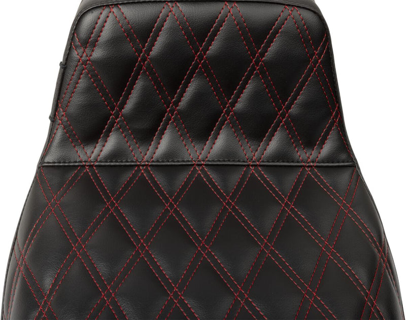 Le Pera Tailwhip Seat Black Red 2-Up Seat BikerTec #LV-587DD-R01