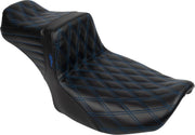 Le Pera Tailwhip Daddy Long Legs Seat Black Blue 2-Up Seat BikerTec #LV-587DLDD-BE01
