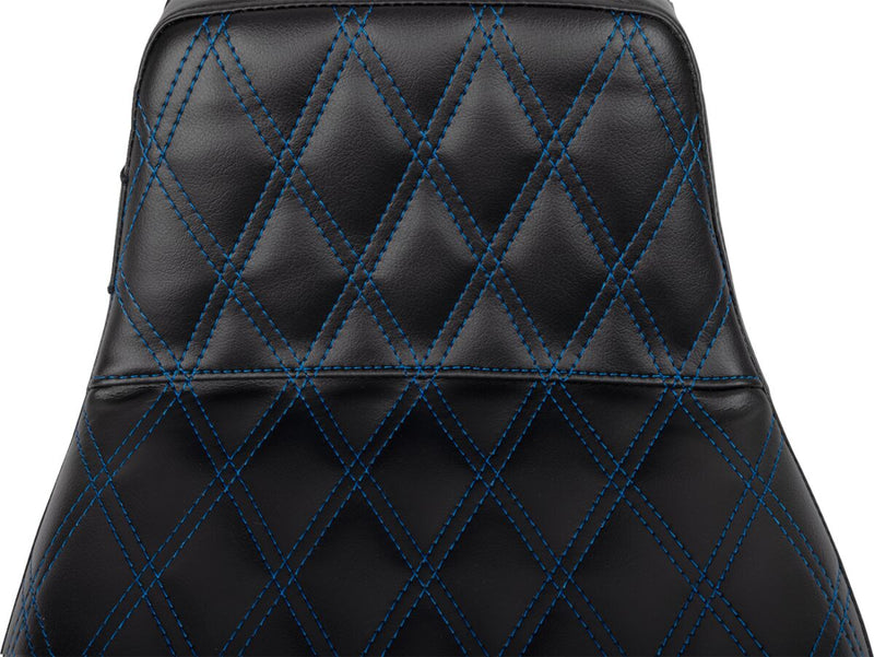 Le Pera Tailwhip Daddy Long Legs Seat Black Blue 2-Up Seat BikerTec #LV-587DLDD-BE01