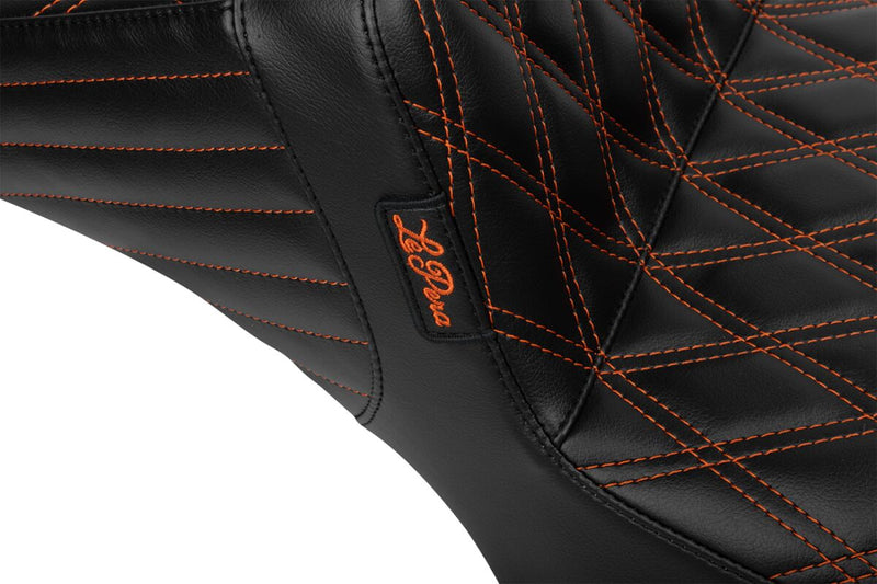 Le Pera Tailwhip Daddy Long Legs Seat for 2023-2026 Harley-Davidson Black Orange 2-Up Seat BikerTec Each