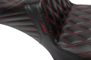 Le Pera Tailwhip Daddy Long Legs Seat Black Red 2-Up Seat BikerTec #LV-587DLDD-R01