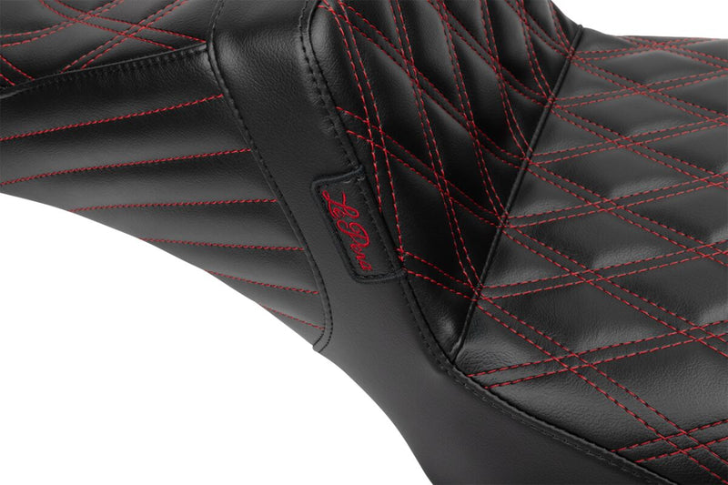 Le Pera Tailwhip Daddy Long Legs Seat Black Red 2-Up Seat BikerTec #LV-587DLDD-R01