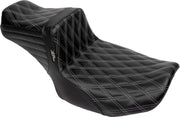 Le Pera Tailwhip Daddy Long Legs Seat Black Grey 2-Up Seat BikerTec #LV-587DLDD-GY01