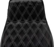 Le Pera Tailwhip Daddy Long Legs Seat Black Grey 2-Up Seat BikerTec #LV-587DLDD-GY01