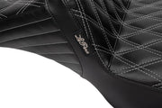Le Pera Tailwhip Daddy Long Legs Seat Black Grey 2-Up Seat BikerTec #LV-587DLDD-GY01