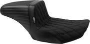 Le Pera Kickflip Seat for 2023-2026 Harley-Davidson Black 2-Up Seat BikerTec Vinyl #LV-597DDGP