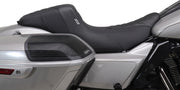 Mustang Kodlin Signature Series Squareback™ Seat for 2009-2025 Harley-Davidson Black Grey 2-Up Seat One-Piece Vinyl Each