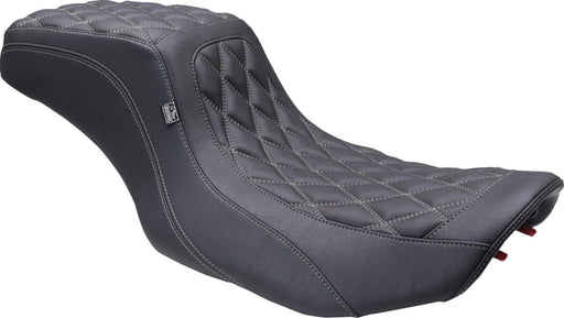 Mustang Double Diamond Squareback Seat for 2023-2026 Harley-Davidson Black 2-Up Seat One-Piece Vinyl