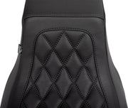 Mustang Double Diamond Squareback Seat for 2023-2026 Harley-Davidson Black 2-Up Seat One-Piece Vinyl #88416