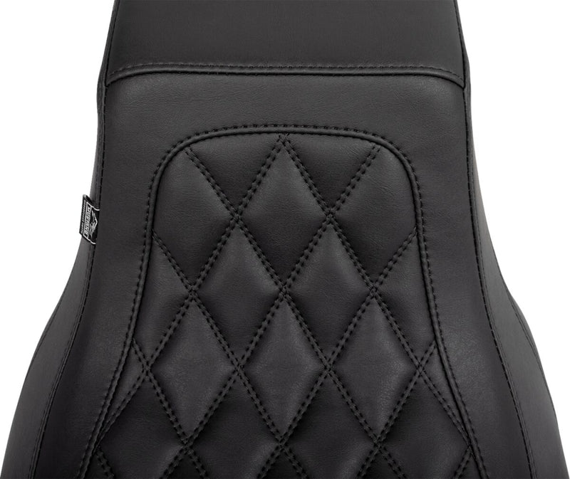 Mustang Double Diamond Squareback Seat for 2023-2026 Harley-Davidson Black 2-Up Seat One-Piece Vinyl #88416