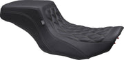 Mustang Double Diamond Squareback Seat for 2023-2026 Harley-Davidson Black 2-Up Seat One-Piece Vinyl