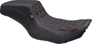 Mustang Double Diamond Squareback Seat for 2023-2026 Harley-Davidson Black 2-Up Seat One-Piece Vinyl