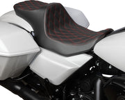 Predator III Seat Black| Red Fitment Harley-Davidson #4690D
