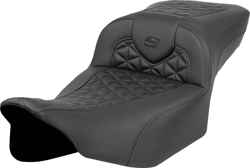 Saddlemen Extended Reach RoadSofa™ Tri Gripper Seat for 2023-2026 Harley-Davidson Black 2-Up Seat Saddlehyde™ #823-07-21100