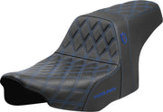 Saddlemen Pro Series SDC Performance Grip Seat for 2023-2026 Harley-Davidson Black Blue 2-Up Seat Saddlehyde™