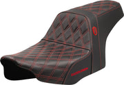 Saddlemen Pro Series SDC Performance Grip Seat for 2023-2026 Harley-Davidson Black Red 2-Up Seat Saddlehyde™