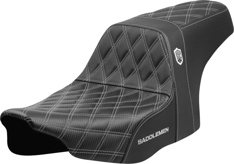 Saddlemen Pro Series SDC Performance Grip Seat for 2023-2026 Harley-Davidson Black Silver 2-Up Seat Saddlehyde™