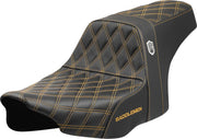 Saddlemen Pro Series SDC Performance Grip Seat for 2023-2026 Harley-Davidson Black Gold 2-Up Seat Saddlehyde™