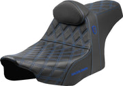 Saddlemen Pro Series SDC Performance Grip Seat for 2023-2026 Harley-Davidson Black Blue 2-Up Seat Saddlehyde™