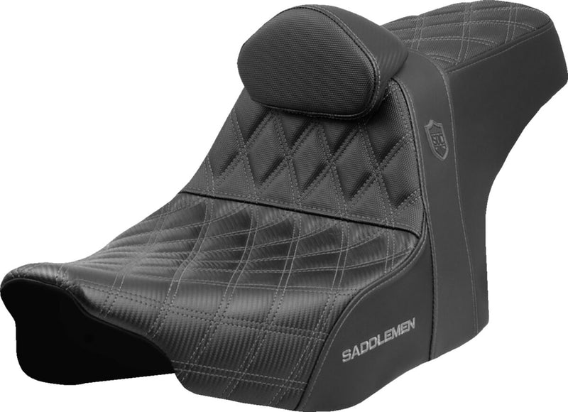 Saddlemen Pro Series SDC Performance Grip Seat for 2023-2026 Harley-Davidson Black Grey 2-Up Seat Saddlehyde™