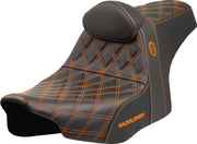 Saddlemen Pro Series SDC Performance Grip Seat for 2023-2026 Harley-Davidson Black Orange 2-Up Seat Saddlehyde™ #SC82307DB3