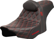 Saddlemen Pro Series SDC Performance Grip Seat for 2023-2026 Harley-Davidson Black Red 2-Up Seat Saddlehyde™