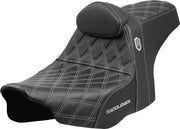 Saddlemen Pro Series SDC Performance Grip Seat for 2023-2026 Harley-Davidson Black Silver 2-Up Seat Saddlehyde™