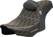 Saddlemen Pro Series SDC Performance Grip Seat for 2023-2026 Harley-Davidson Black Gold 2-Up Seat Saddlehyde™ #SC82307DB7