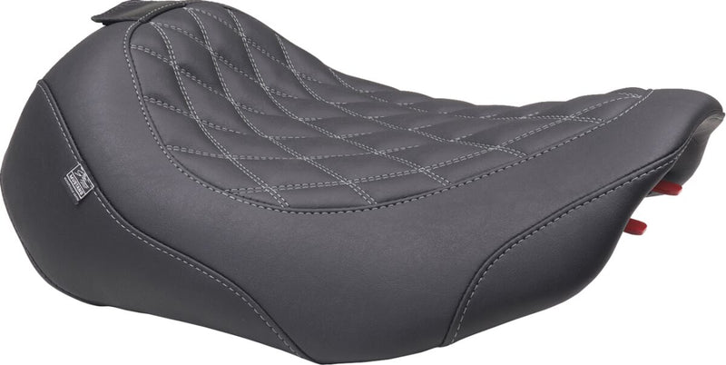 Mustang Wide Tripper™ Solo Seat for 2023-2026 Harley-Davidson Black Grey Polyurethane Vinyl #89503GM