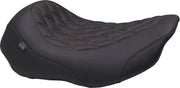 Mustang Wide Tripper™ Solo Seat for 2023-2026 Harley-Davidson Black Red Polyurethane Vinyl #88503DC