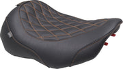 Mustang Wide Tripper™ Solo Seat for 2023-2026 Harley-Davidson Black Orange Polyurethane Vinyl Each