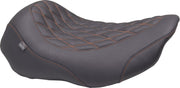 Mustang Wide Tripper™ Solo Seat for 2023-2026 Harley-Davidson Black Orange Polyurethane Vinyl