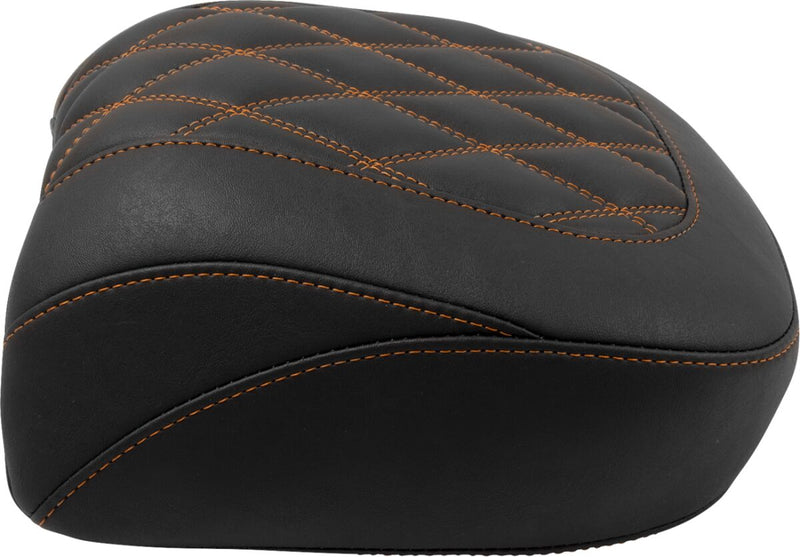 Mustang Wide Tripper™ Passenger Seat for 2023-2026 Harley-Davidson Black Orange Polyurethane Vinyl