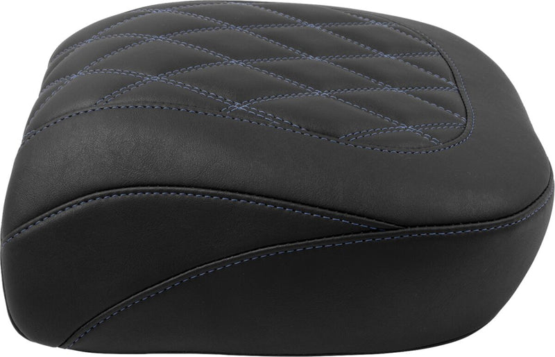 Mustang Wide Tripper™ Passenger Seat for 2023-2026 Harley-Davidson Black Blue Polyurethane Vinyl