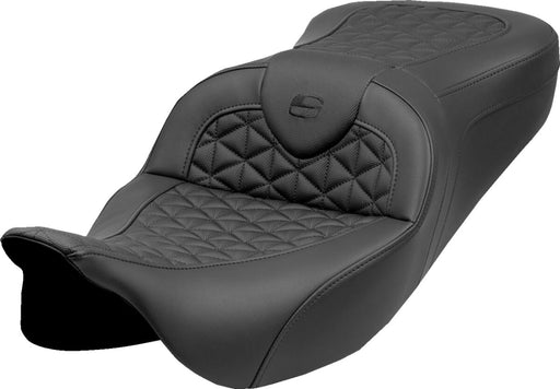 Saddlemen RoadSofa™ Tri Gripper Seat for 2008-2025 Harley-Davidson Black 2-Up Seat Saddlehyde™